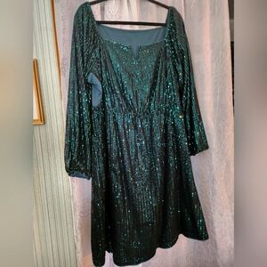 Green Sequence Party Dress